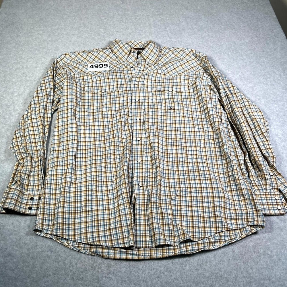 Miller Ranch Western Shirt Mens XL Multicolor Plaid Cowboy Pearl Snap Riding